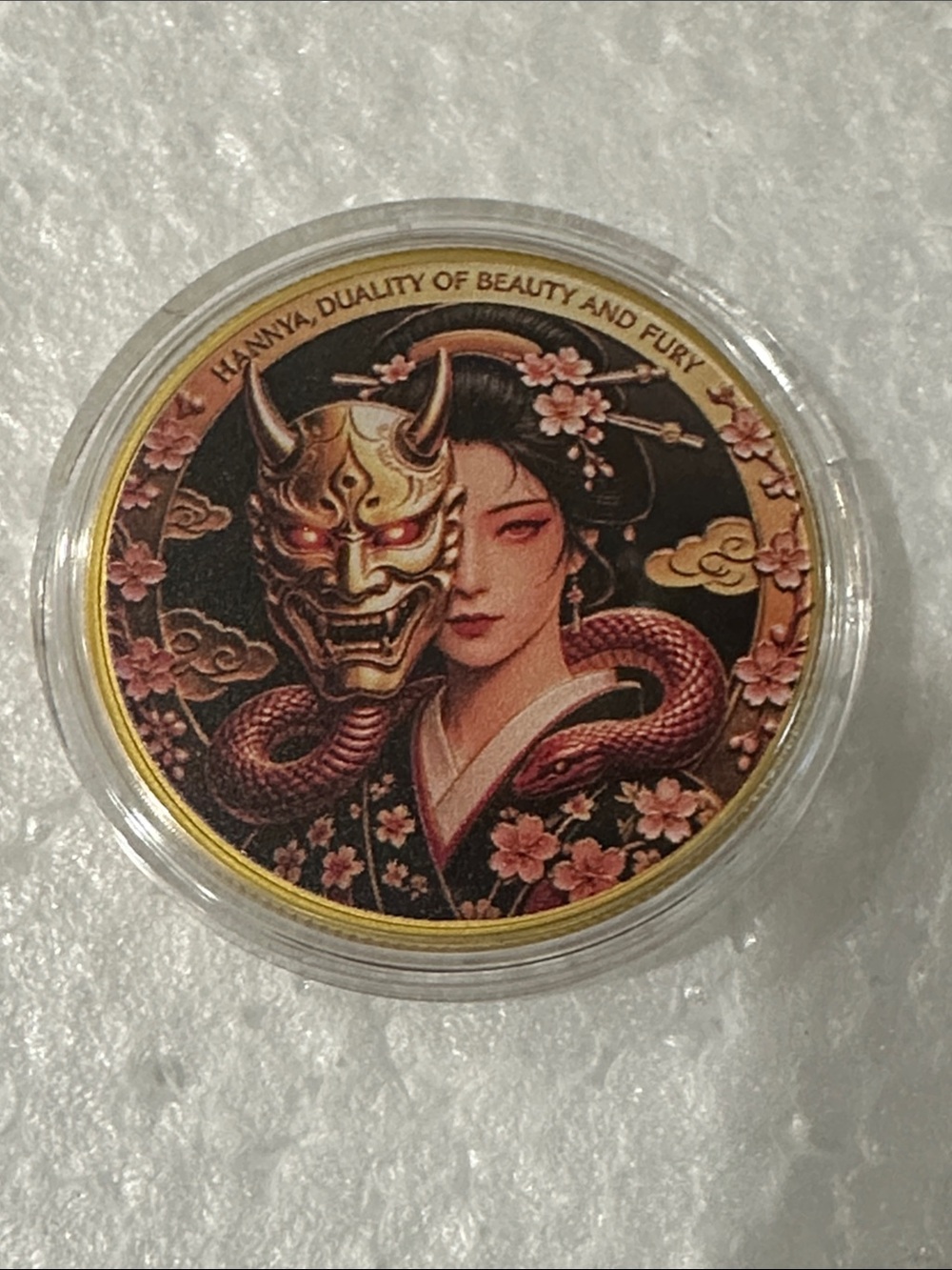 Hannya Duality Art Collector Coin - Black & Gold